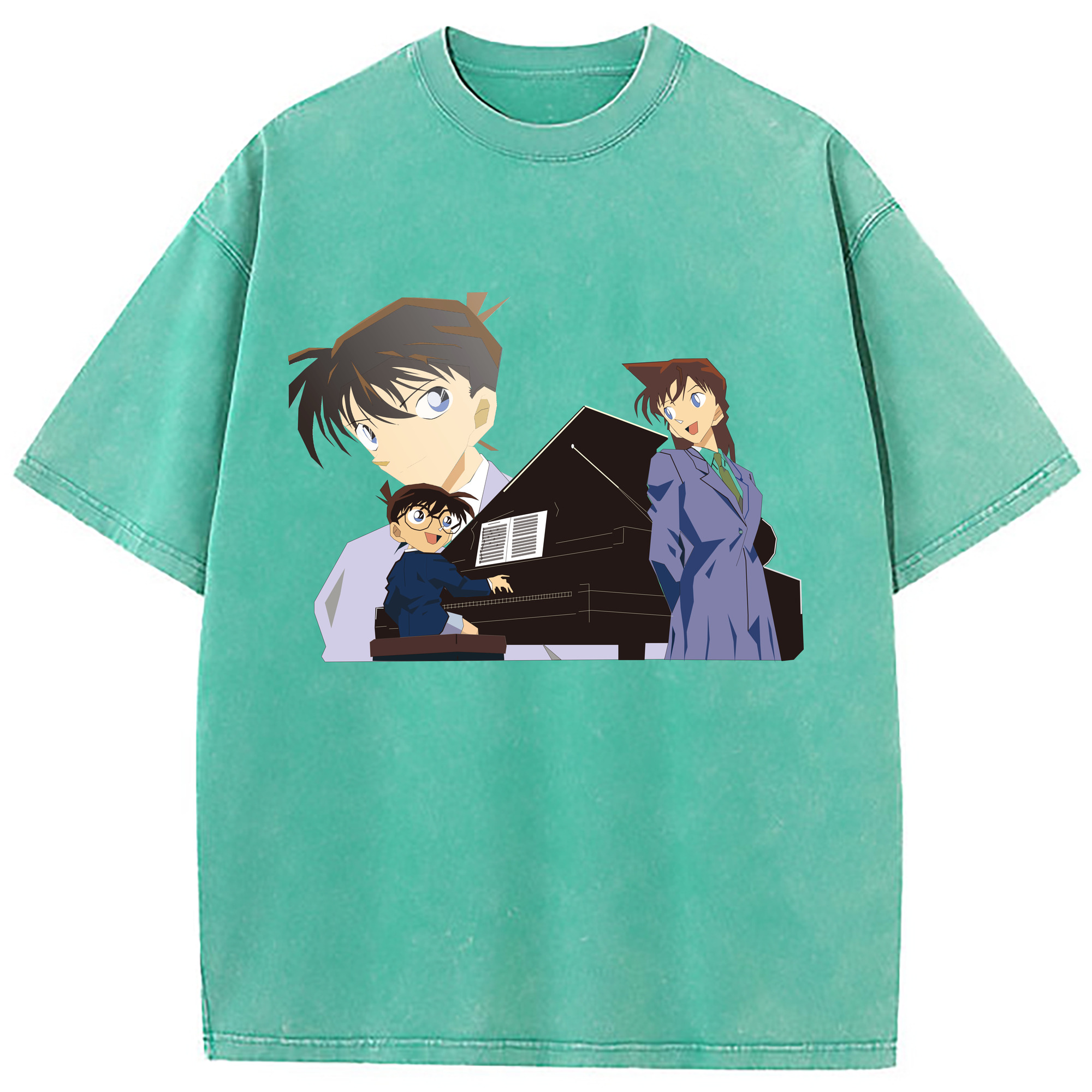 （画像用） 名探偵コナン 毛利 蘭 もうり らん、モーリ ラン Detective Conan Rachel Moore 綿100% ヴィンテージ風 半袖Tシャツ（フロントプリント）